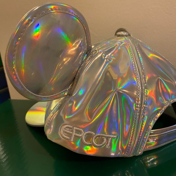 Epcot Silver Holographic Mickey Ear Hat 